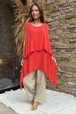 The Bertie Two Piece Layer Top Red